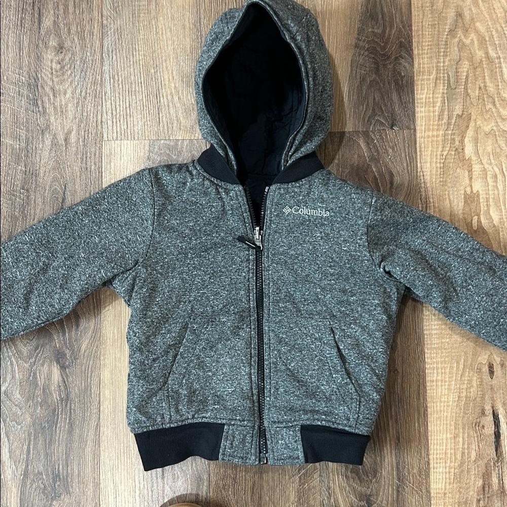 Columbia Lined Toddler Reversible Jacket Black Gray Lining Inside Size XXS - Picture 12 of 15